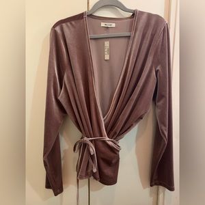 Madewell velvet wrap top